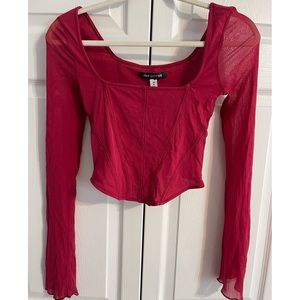 Urban Outfitters Red Long Sleeve crop top